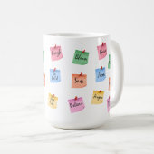 Mug Notes adhésives inspirantes colorées (Devant droit)