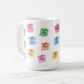 Mug Notes adhésives inspirantes colorées (Devant gauche)