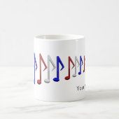 Mug Notes blanches et bleues rouges d'échelle de (Centre)