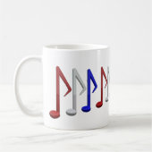 Mug Notes blanches et bleues rouges d'échelle de (Gauche)