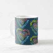 Mug Notes cardiaques du texte de musique (Devant gauche)