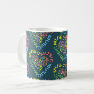 Mug Notes cardiaques du texte de musique