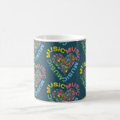 Mug Notes cardiaques du texte de musique (Centre)