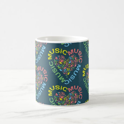 Mug Notes cardiaques du texte de musique (Centre)