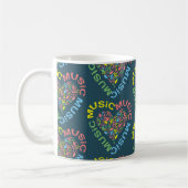 Mug Notes cardiaques du texte de musique (Gauche)