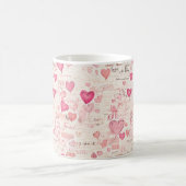 Mug Notes d'amour romantiques et cœurs (Centre)