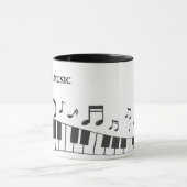 Mug Notes de clavier de piano de texte personnalisé (Centre)