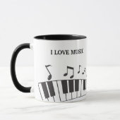 Mug Notes de clavier de piano de texte personnalisé (Gauche)