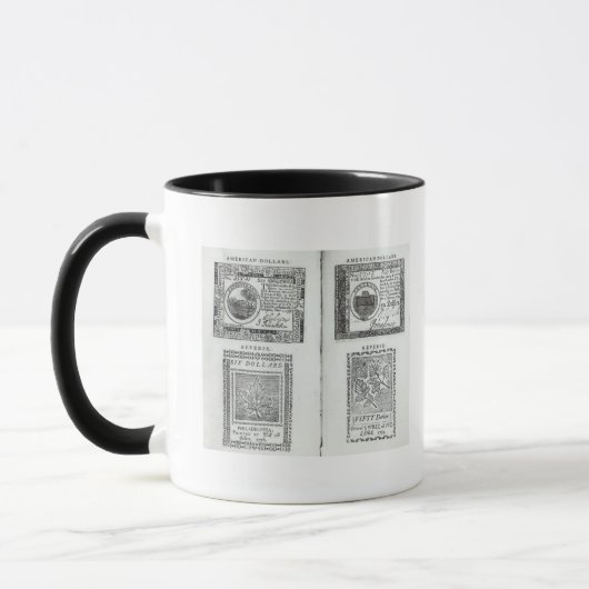 Mug Notes de la devise continentale (Gauche)