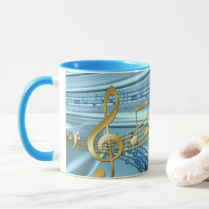 Mug Notes de musique bleu bébé