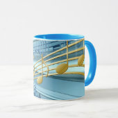 Mug Notes de musique bleu bébé (Devant droit)