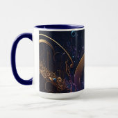Mug Notes de musique bleues élégantes et tendance (Gauche)