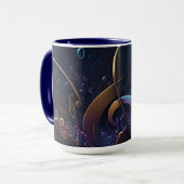 Mug Notes de musique bleues élégantes et tendance (Devant gauche)