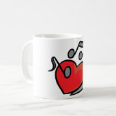 Mug Notes de musique chantantes cœur rouge (Devant gauche)