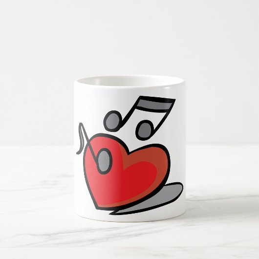 Mug Notes de musique chantantes cœur rouge