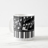 Mug Notes de musique Clavier Nom du monogramme Couleur (Devant gauche)