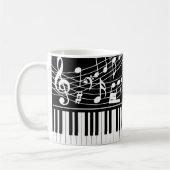 Mug Notes de musique Clavier Nom du monogramme Couleur (Gauche)