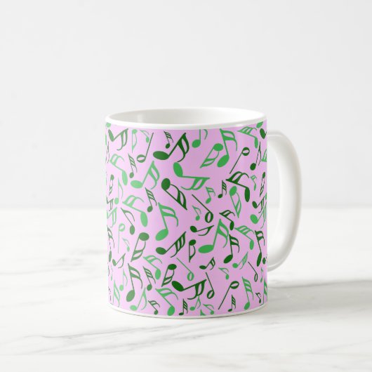 Mug Notes de musique colorée (Devant droit)