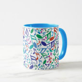 Mug Notes de musique colorée (Devant droit)