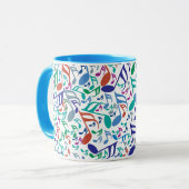 Mug Notes de musique colorée (Devant gauche)
