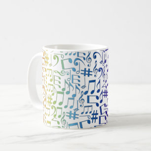 Mug Notes de Musique Colorées Musiciens Amateurs de Mu