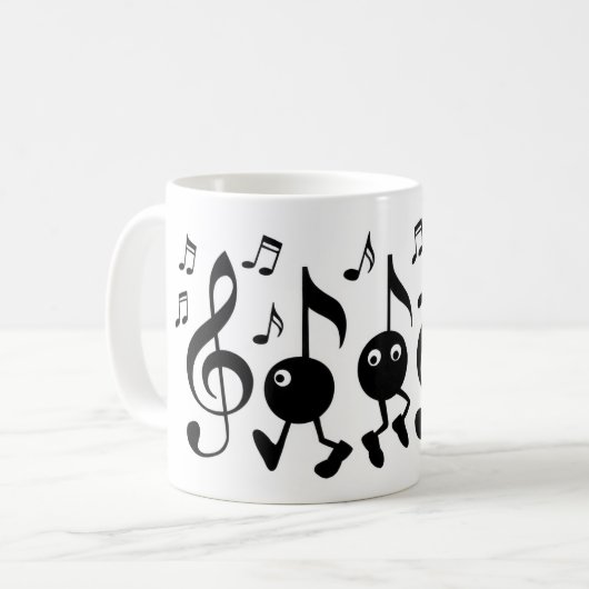 Mug Notes de musique de dessin (Devant gauche)