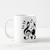 Mug Notes de musique de dessin (Gauche)
