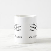 Mug Notes de musique de Noël de la saison de chants (Centre)