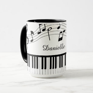 Mug Notes de musique de piano Couleurs personnalisées 
