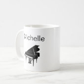 Mug Notes de musique de piano Nom de script Café noir  (Devant gauche)