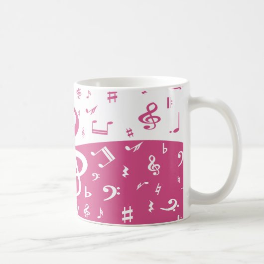 Mug Notes de musique de vague de clef triple dans le (Droite)