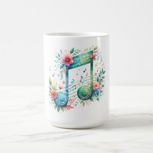 Mug Notes de musique et fleurs (Centre)