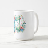 Mug Notes de musique et fleurs (Devant droit)