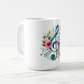 Mug Notes de musique et fleurs (Devant gauche)