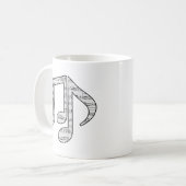 Mug Notes de musique noir et blanc (Devant gauche)