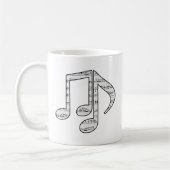 Mug Notes de musique noir et blanc (Gauche)