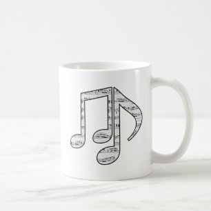 Mug Notes de musique noir et blanc