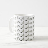 Mug Notes de musique noir et blanc (Devant gauche)