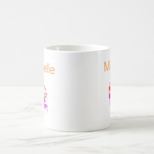 Mug Notes de musique pour piano Nom de script noir bla (Centre)