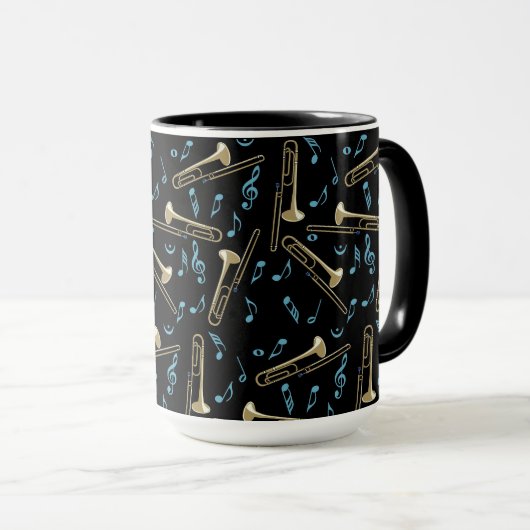 Mug Notes de musique Trombone (Devant droit)