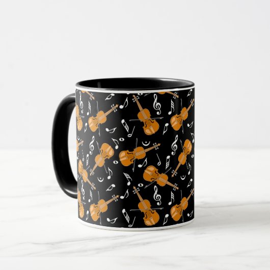 Mug Notes de musique violon (Devant gauche)