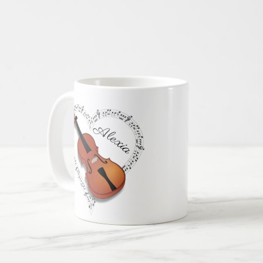 Mug Notes de musique violon (Devant gauche)
