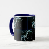 Mug Notes de saxophone et de musique (Devant gauche)