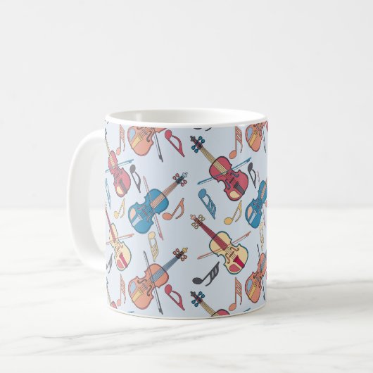 Mug Notes de violon et de musique (Devant gauche)
