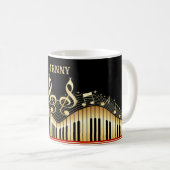 Mug Notes Et Clé De Musique Gold Et Black (Devant droit)