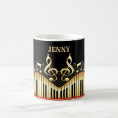 Mug Notes Et Clé De Musique Gold Et Black (Centre)