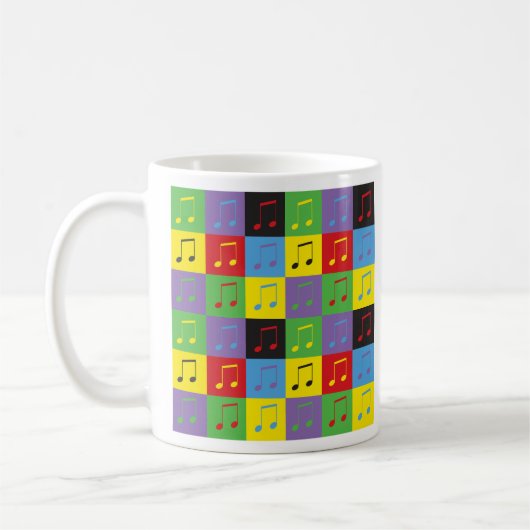 Mug Notes musicales 8th Pop Art coloré (Gauche)