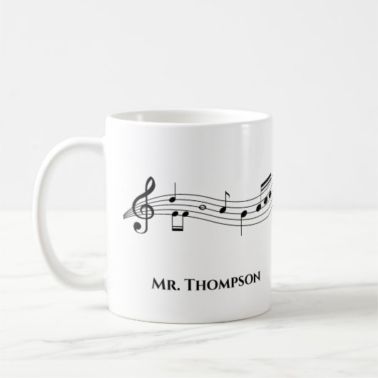 Mug Notes musicales Bande ou chorale Enseignant Musiqu (Gauche)