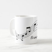 Mug Notes musicales Black Grey Stylish Personnalisé (Devant gauche)