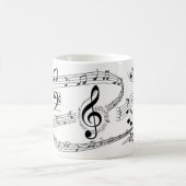 Mug Notes musicales Chanteur musicien Moderne Noir Bla (Centre)